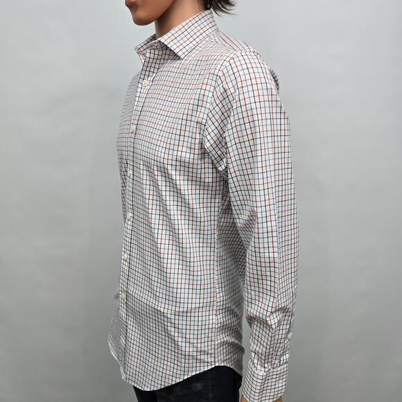 J. Crew Flex Wrinkle Free Dress Shirt Slim fit Men S Tattersall Check L/S - Picture 5 of 11